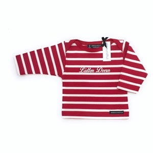 Ebbe und Flut Babyshirt Lütten Deern rot weiß gestreift, Shirt maritim, Breton Shirt Baby, Baby Geschenk zur Geburt, ebbe und flut® Bild 1