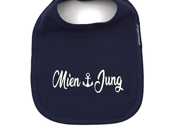 Baby Bib Mien Jung dark blue - Fair Trade & Organic - Bib Anchor, Hamburger Jung, Baby gift for birth, ebb and flow®