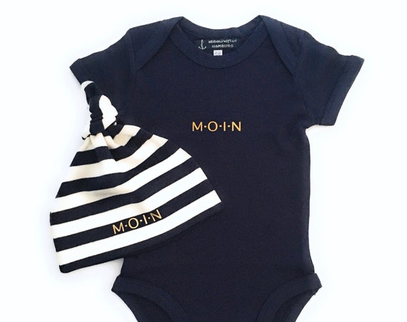 Baby Set MOIN - Fair Trade & Organic - noble baby set, baby body and cap, baby gift for birth, ebb and flow®