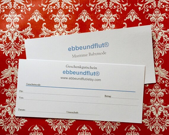 ebb and flow voucher from 10 Euro voucher, gift for baby clothes, gift voucher, ebb and flow