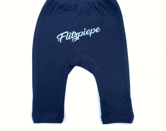 Flitzpiepe Baby Pants dark blue - Fair Trade & Organic, Baby Gift for Birth, Baby Gift Boy, Berlin, Berlin Boy, ebb and flow®