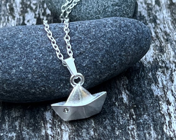 Chain paper boat ebb and flow - maritime paper boat chain stone cristall ebbe und flut®