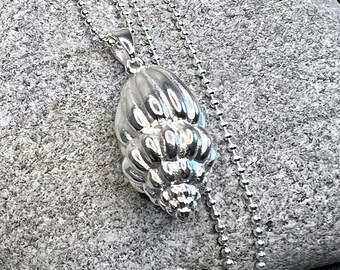 Necklace with pendant whelk silver - necklace whelk North Sea made of 925 sterling silver, ebb and flow