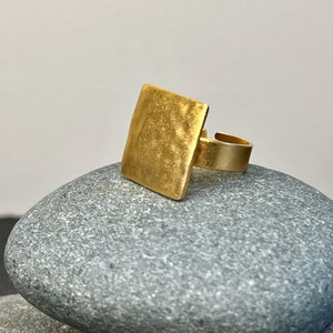 Ebb and flow ring Baltic Sea gold square 22K matt gold plated ring gold plated by ebbe und flut® image 4