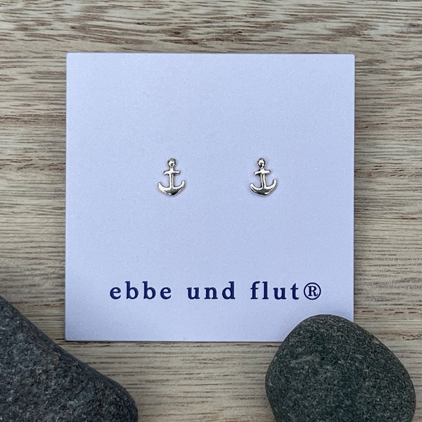 Ebb and Flood Stud Earrings Anchor Silver - Maritime Stud Earrings Anchor Silver from ebbe und flut®