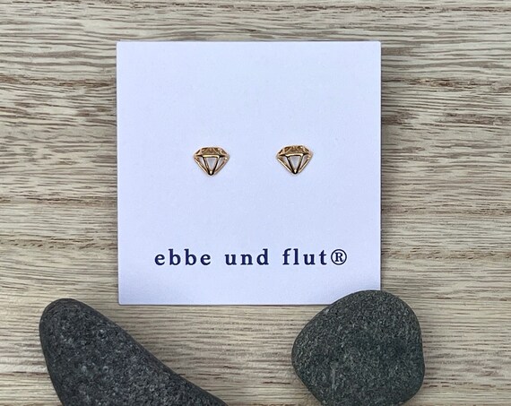 Earrings Elbdiamant gold ebbe und flut - Ohrstecker Diamant gold Origami von ebbe und flut®