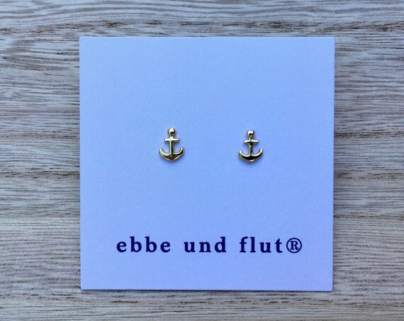Ear studs small anchor ebb and flow - Maritime earrings anchor silver of ebb and flow®