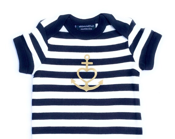 Baby Body "Anchor with Heart" - Fair Trade & Organic - Baby Gift for Birth, Faith Love Hope, Ebb and Flow®