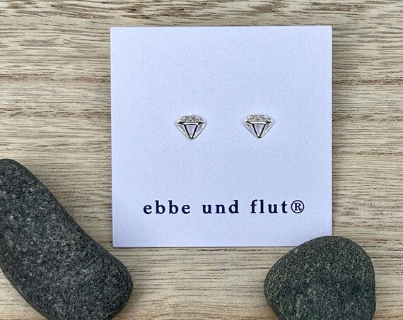 Earrings Elbdiamant Silver ebbe und flut - Ohrstecker Diamant 925er Silber Origami von ebbe und flut®