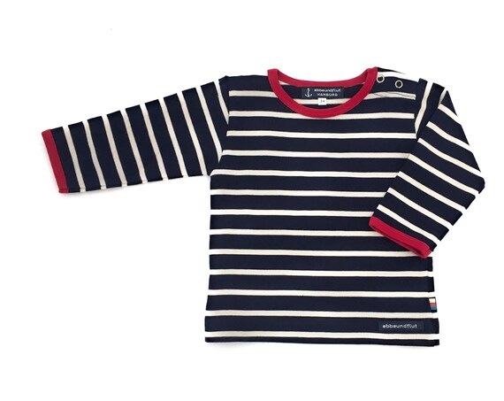 Baby Breton Shirt - Dark Blue/Natural White Striped Shirt maritim, Breton Shirt, Baby Gift for Birth