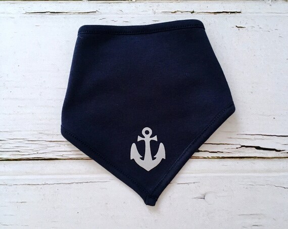 Baby Scarf Anchor Hamburg dark blue/grey - Fair Trade - Triangular scarf, drool th, dungaree, baby gift, gift for birth, ebb and flow®