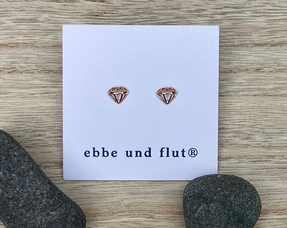 Earrings Elbdiamant rose gold ebbe und flut - Ohrstecker Diamant roségold Origami von ebbe und flut®