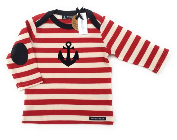 Maritime Baby Long Sleeve Shirt Anker Hamburg - Fair Trade & Organic - Baby Gift for Birth, Baby Shirt Hamburg Anchor, ebb and flow®