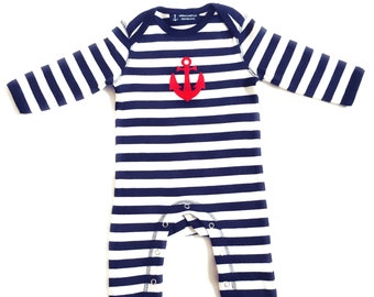 Ebb and flow baby romper anchor - Fair Trade & Organic - maritime baby gift for birth, baby romper anchor, ebbe und flut®