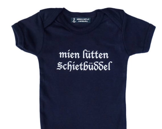 Baby Body mien lütten Schietbüddel - Fair Trade & Organic - Baby Gift for Birth Hamburg Low German, ebbe und flut®
