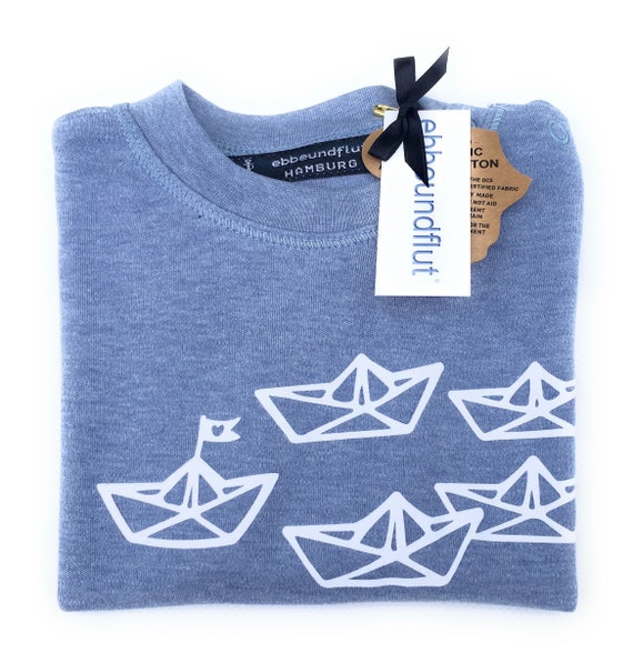 Ebb and flow baby shirt paper boat maritime baby gift for birth by ebbe und flut®