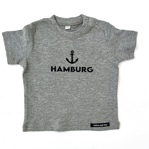 Chemise enfant Ebbe und Flut Hamburg gris - Chemise bébé ancre Hamburg, chemise enfant ancre Hamburg, ebbe und flut®