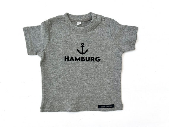 Ebbe und Flut children's shirt Hamburg grey - Baby shirt anchor Hamburg, kids shirt anchor Hamburg, ebbe und flut®