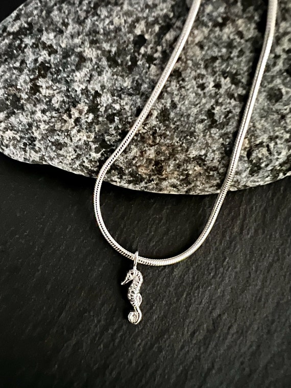 Ebb and flow children's necklace seahorse silver, seahorse necklace for children made of 925 sterling silver, children's jewelry seahorse