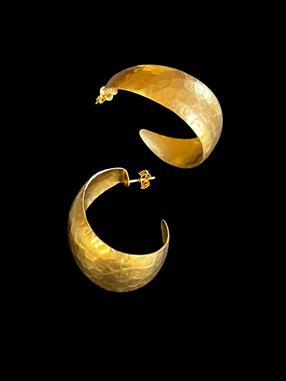 Ebb and Flow Hoop Earrings Baltic Sea 22 K matte gold-plated - Hoop Earrings Baltic Sea Gold small