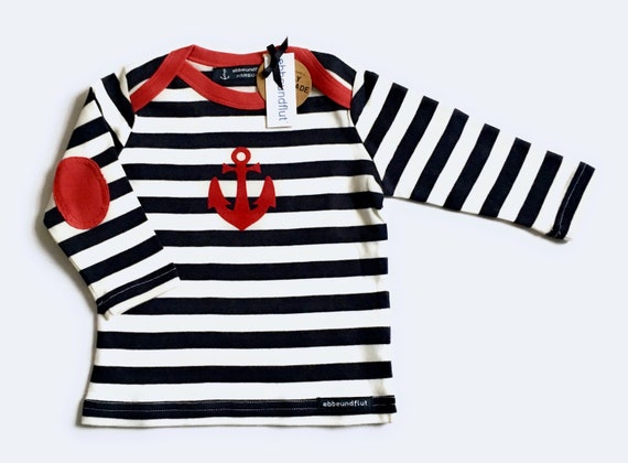 Ebb and flow maritime baby long-sleeved shirt anchor Hamburg, baby gift for birth, baby shirt Hamburg, anchor, ebb and flow®