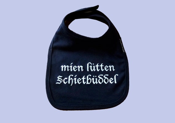 Ebb and flow baby bib "mien lütten Schietbüddel", maritime bib, baby gift for birth, ebbe und flut®