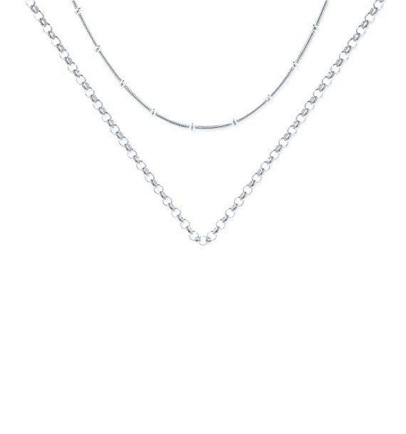 Layering necklace ebb and flow - 2 necklaces made of 925 sterling silver, ebbe und flut®