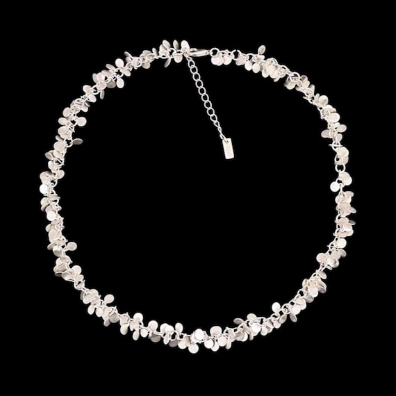 North Sea ebb and flow necklace - matte silver-plated