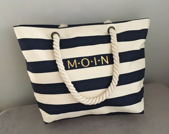 Ebb and flow beach bag MOIN - maritime bag, beach bag made of linen canvas, large beach bag, ebb and flow®