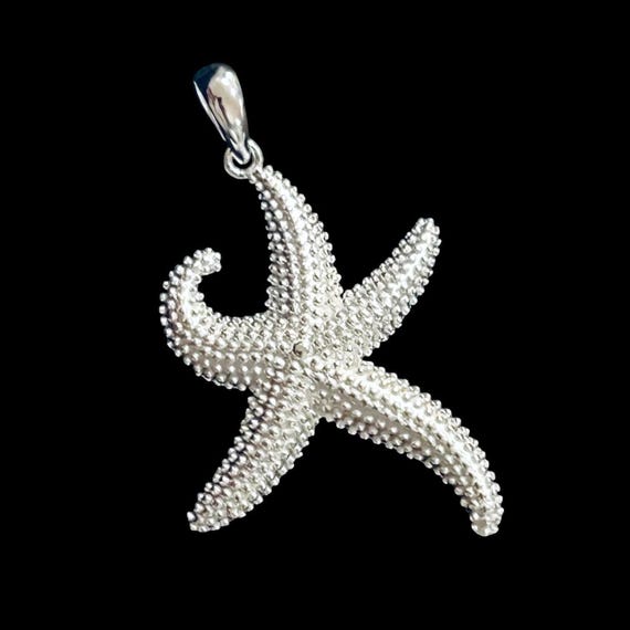 Ebb and Flow Starfish Pendant Silver Large - large starfish pendant made of 925 silver