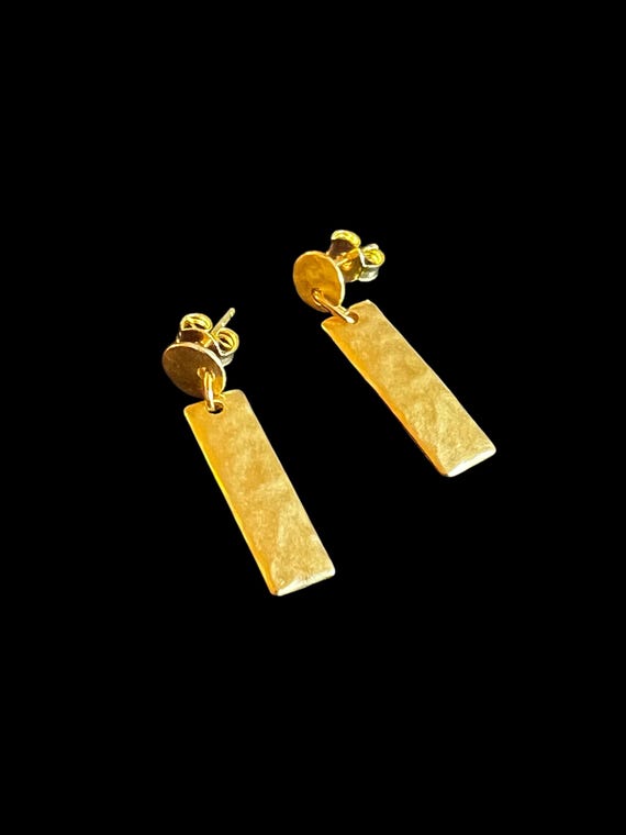 Ebb and Flow Rügen Gold large earrings - 22K matte gold-plated, hammered look, earrings by ebbe und flut®