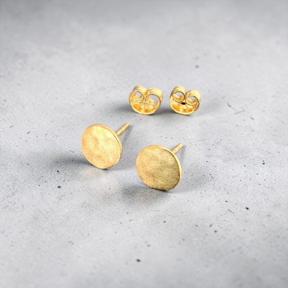 Ebb and Flow Earrings Baltic Sea Gold Mini - Round Matte Gold Plated - Mini Earrings