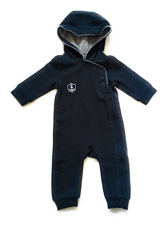 Ebb and flow maritime baby suit HAFEN CITY - dark blue/grey - overall, maritime, anchor coat of arms, Hamburg, Hamburger Jung, ebbe und flut®