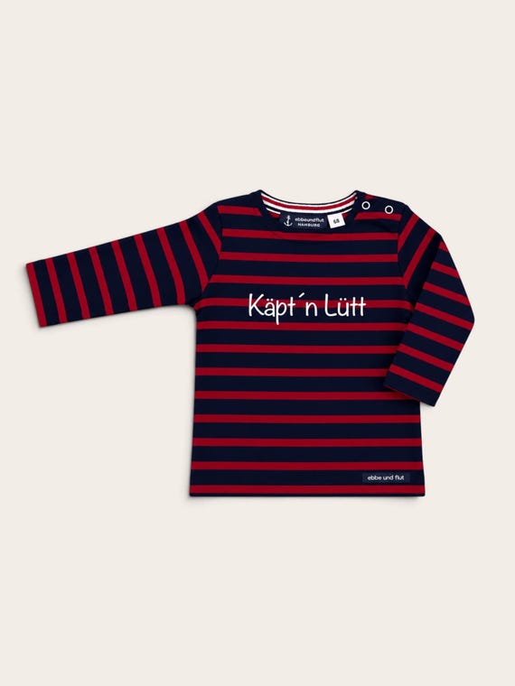 Ebb and Flow Baby Sweater Captain Lütt - Breton Baby Shirt Baby, Baby Gift for Birth by ebbe und flut®