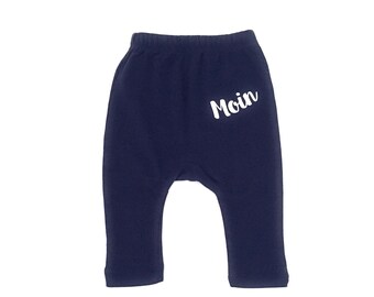 Ebbe und Flut maritime Babyhose dunkelblau Moin - Fair Trade & Organic - Baby Geschenk zur Geburt, Hamburg, ebbe und flut®