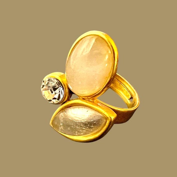 Ebb and Flow Statement Ring Baltic Gold - elegant women's ring, handcrafted designer jewelry