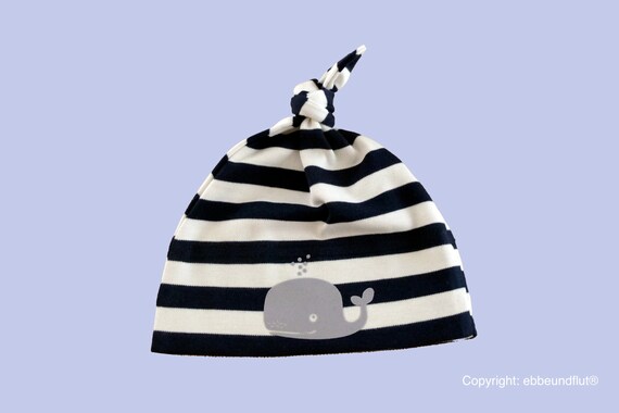 Maritimes Baby hat Wal-Fair Trade-Hamburg gifts, gift for birth, baby, baby hats, striped knot cap