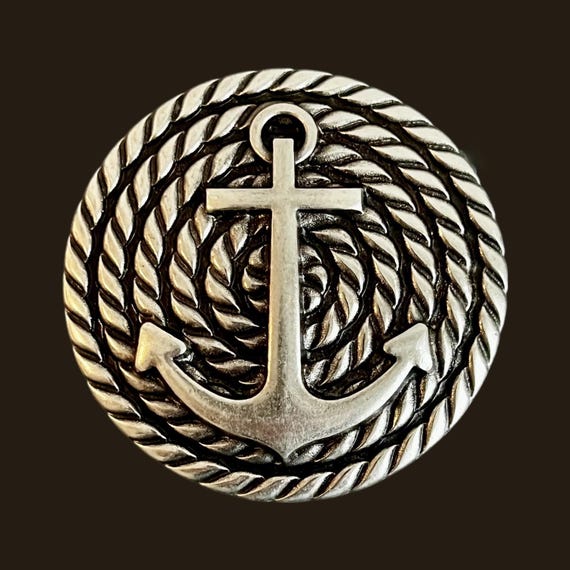 Ebb and Flow Round Belt Buckle Anchor Rope - Maritime Belt Buckle Anchor Rope for Interchangeable Belts with 4 cm Width