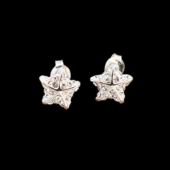 Ebb and Flow Starfish Stud Earrings - 925 Sterling Silver Zirconia Maritime Stud Earrings by ebbe und flut®
