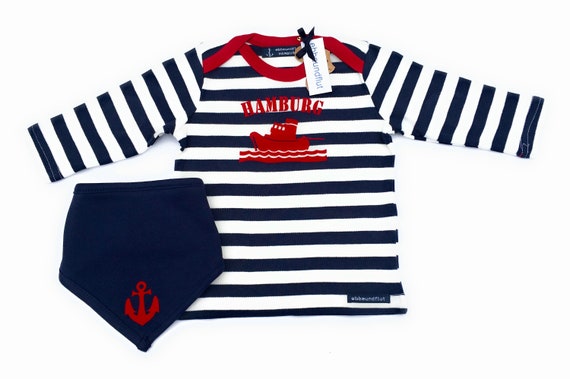 Ebb and Flow Baby Set Tugboat Hamburg - Fair Trade & Organic - Baby Gift for Birth Hamburg ebbe und flut®