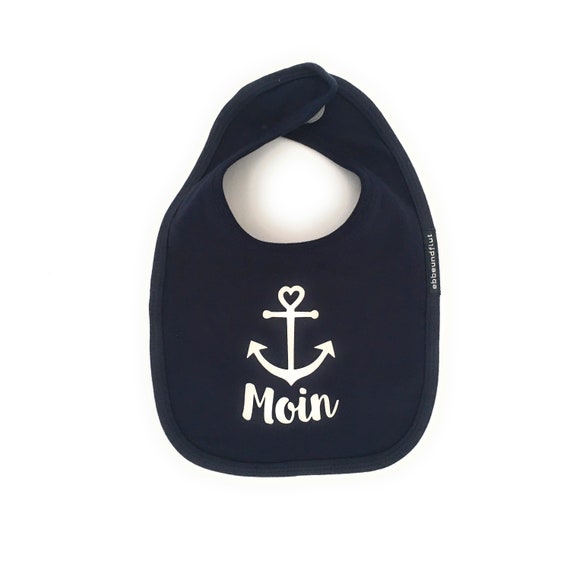 Ebb and flow baby bib Moin anchor dark blue - Fair Trade & Organic - Moin, bib anchor, baby gift, ebb and flow®