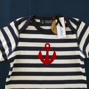 Ebb and flow maritime baby romper ancre Hambourg Commerce équitable & biologique Cadeaux de Hambourg, cadeau de naissance, flux et reflux® image 1