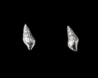 Ebb and Flow Earrings, Shell Design - Snail Earrings, Wadden Sea Style, Ribbed, Made of 925 Sterling Silver