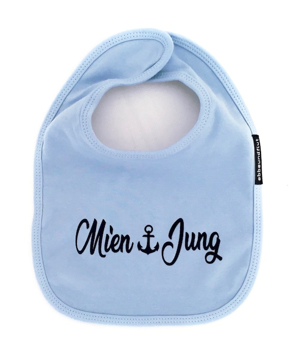 Ebb and Flow Baby Bib Mien Jung - Fair Trade & Organic - Low German, Baby Gift for Birth, Baby Gift Boy, ebbe und flut®