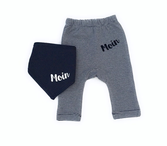 Ebb and Flow Maritime Baby Set Moin blue/white striped size 68 - Fair Trade & Organic - Gift for birth, Moin, ebbe und flut®