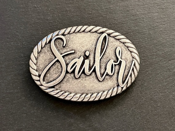 Ebb and Flow Belt Buckle Sailor - Maritime Belt Buckle Sailor for interchangeable belts with 4 cm width