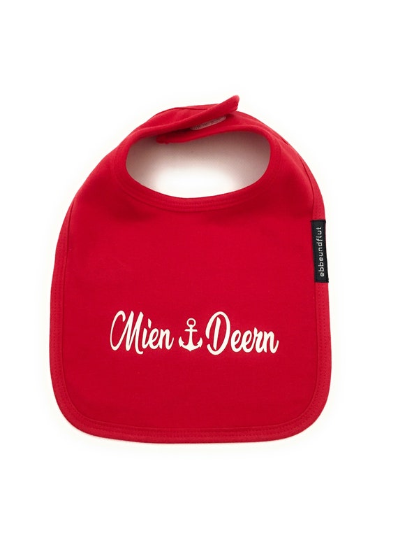 Ebb and Flow Baby Bib Mien Deern red - Fair Trade & Organic - Bib Hamburger Deern, Baby Gift for Birth, ebbe und flut®