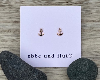 Ebbe und Flut Ohrstecker Anker roségold - Maritimer Ohrstecker Anker roségold von ebbe und flut®