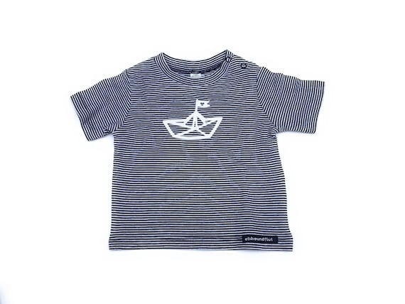 Ebb and flow baby shirt paper boat, maritime baby gift for the birth of ebbe und flut®
