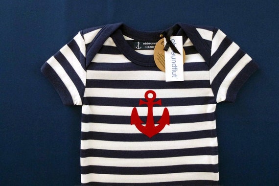 Ebb and Flow maritime baby bodysuit anchor - Fair Trade & Organic - Hamburg gift, baby gift for birth, anchor, ebbe und flut®